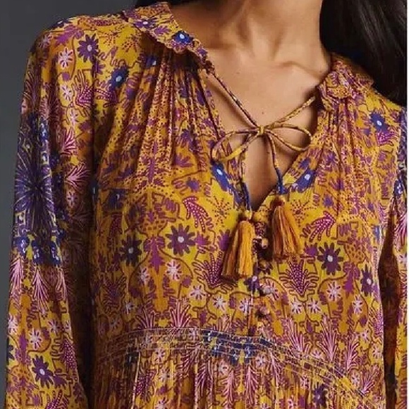 NWT Anthropologie The Marais Chiffon maxi dress in size MP - Picture 3 of 13